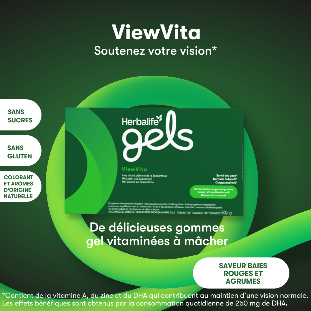 Herbalife Gels ViewVita Saveur Baies rouges et agrumes 30 gommes gel à mâcher