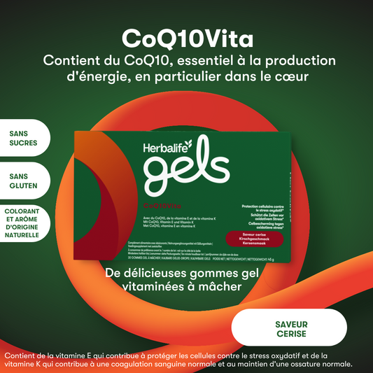 Herbalife Gels CoQ10Vita Saveur Cerise 30 gommes gel à mâcher